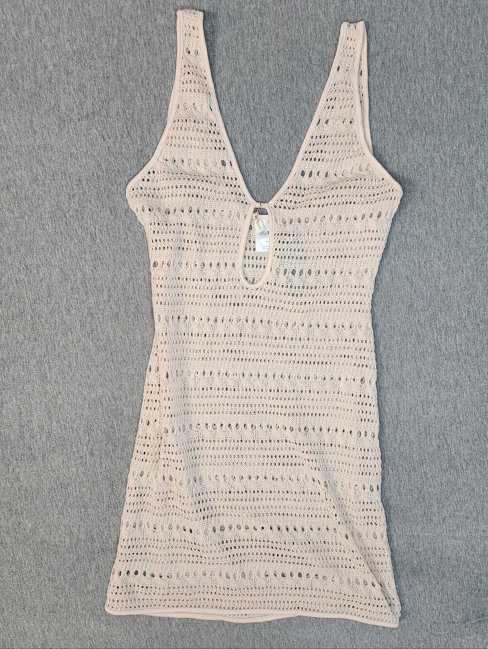 Wild Fable Women’s Crochet Keyhole Cover‑Up Dress – Cream (Size M)